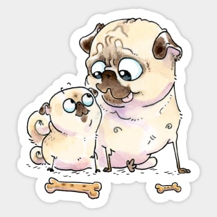 Best Buds pugs Sticker